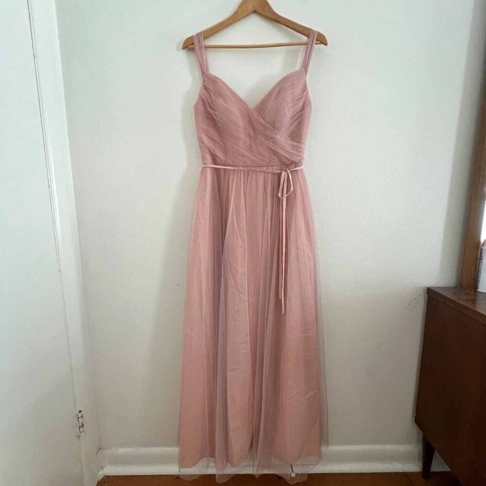 Marchesa Notte Bridesmaid Blush Tulle Overlay Dress